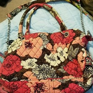 Vera Bradley Mocha Rouge Chain Satchel